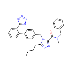 CCCCc1nnc(C(=O)N(C)Cc2ccccc2)n1Cc1ccc(-c2ccccc2-c2nnn[nH]2)cc1 ZINC000013825685