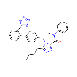 CCCCc1nnc(C(=O)N(C)c2ccccc2)n1Cc1ccc(-c2ccccc2-c2nnn[nH]2)cc1 ZINC000013825688