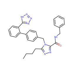 CCCCc1nnc(C(=O)NCc2ccccc2)n1Cc1ccc(-c2ccccc2-c2nnn[nH]2)cc1 ZINC000013825683