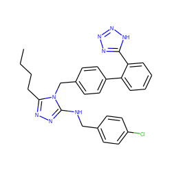 CCCCc1nnc(NCc2ccc(Cl)cc2)n1Cc1ccc(-c2ccccc2-c2nnn[nH]2)cc1 ZINC000013825678