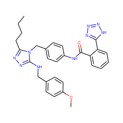 CCCCc1nnc(NCc2ccc(OC)cc2)n1Cc1ccc(NC(=O)c2ccccc2-c2nnn[nH]2)cc1 ZINC000103211624