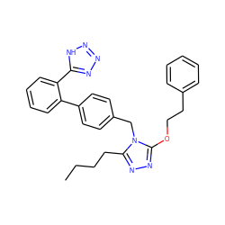 CCCCc1nnc(OCCc2ccccc2)n1Cc1ccc(-c2ccccc2-c2nnn[nH]2)cc1 ZINC000013825674