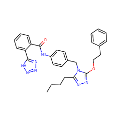 CCCCc1nnc(OCCc2ccccc2)n1Cc1ccc(NC(=O)c2ccccc2-c2nnn[nH]2)cc1 ZINC000103213258