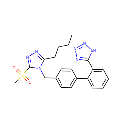 CCCCc1nnc(S(C)(=O)=O)n1Cc1ccc(-c2ccccc2-c2nnn[nH]2)cc1 ZINC000013825664