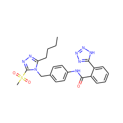 CCCCc1nnc(S(C)(=O)=O)n1Cc1ccc(NC(=O)c2ccccc2-c2nnn[nH]2)cc1 ZINC000103214564