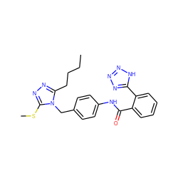 CCCCc1nnc(SC)n1Cc1ccc(NC(=O)c2ccccc2-c2nnn[nH]2)cc1 ZINC000103214348