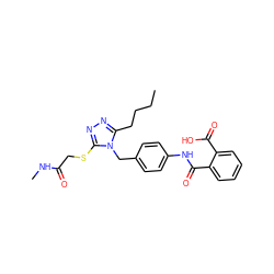 CCCCc1nnc(SCC(=O)NC)n1Cc1ccc(NC(=O)c2ccccc2C(=O)O)cc1 ZINC000003787923