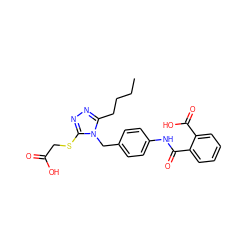 CCCCc1nnc(SCC(=O)O)n1Cc1ccc(NC(=O)c2ccccc2C(=O)O)cc1 ZINC000013825613