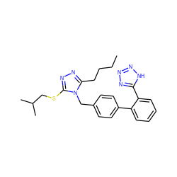 CCCCc1nnc(SCC(C)C)n1Cc1ccc(-c2ccccc2-c2nnn[nH]2)cc1 ZINC000013825638