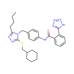 CCCCc1nnc(SCC2CCCCC2)n1Cc1ccc(NC(=O)c2ccccc2-c2nnn[nH]2)cc1 ZINC000103214355