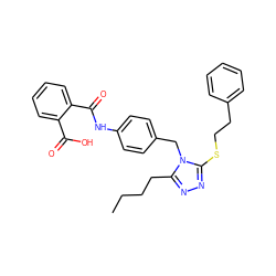 CCCCc1nnc(SCCc2ccccc2)n1Cc1ccc(NC(=O)c2ccccc2C(=O)O)cc1 ZINC000013825621