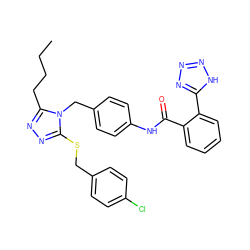 CCCCc1nnc(SCc2ccc(Cl)cc2)n1Cc1ccc(NC(=O)c2ccccc2-c2nnn[nH]2)cc1 ZINC000027716319