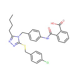 CCCCc1nnc(SCc2ccc(Cl)cc2)n1Cc1ccc(NC(=O)c2ccccc2C(=O)O)cc1 ZINC000027657906