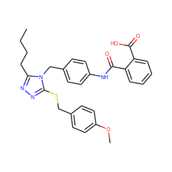 CCCCc1nnc(SCc2ccc(OC)cc2)n1Cc1ccc(NC(=O)c2ccccc2C(=O)O)cc1 ZINC000027717962