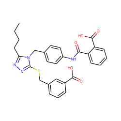 CCCCc1nnc(SCc2cccc(C(=O)O)c2)n1Cc1ccc(NC(=O)c2ccccc2C(=O)O)cc1 ZINC000027706691