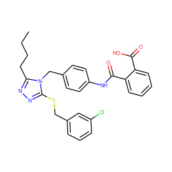 CCCCc1nnc(SCc2cccc(Cl)c2)n1Cc1ccc(NC(=O)c2ccccc2C(=O)O)cc1 ZINC000027705645