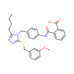 CCCCc1nnc(SCc2cccc(OC)c2)n1Cc1ccc(NC(=O)c2ccccc2C(=O)O)cc1 ZINC000027705635