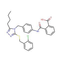 CCCCc1nnc(SCc2ccccc2Cl)n1Cc1ccc(NC(=O)c2ccccc2C(=O)O)cc1 ZINC000027716373