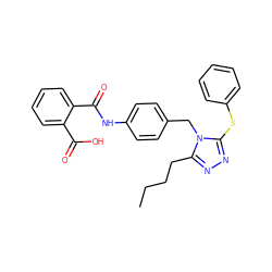 CCCCc1nnc(Sc2ccccc2)n1Cc1ccc(NC(=O)c2ccccc2C(=O)O)cc1 ZINC000013825619