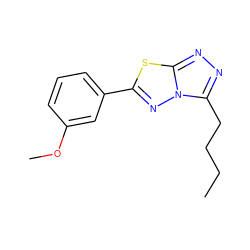 CCCCc1nnc2sc(-c3cccc(OC)c3)nn12 ZINC000011277973