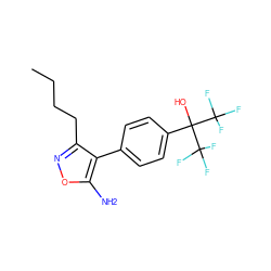 CCCCc1noc(N)c1-c1ccc(C(O)(C(F)(F)F)C(F)(F)F)cc1 ZINC000028569476