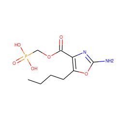 CCCCc1oc(N)nc1C(=O)OCP(=O)(O)O ZINC000164583494