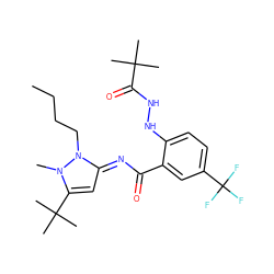 CCCCn1/c(=N/C(=O)c2cc(C(F)(F)F)ccc2NNC(=O)C(C)(C)C)cc(C(C)(C)C)n1C ZINC000113478170