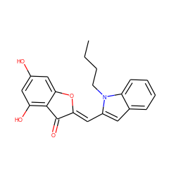 CCCCn1c(/C=C2\Oc3cc(O)cc(O)c3C2=O)cc2ccccc21 ZINC000169340044