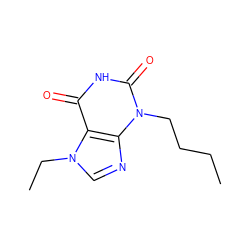 CCCCn1c(=O)[nH]c(=O)c2c1ncn2CC ZINC000653735664