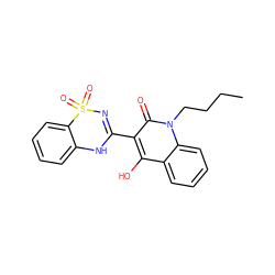 CCCCn1c(=O)c(C2=NS(=O)(=O)c3ccccc3N2)c(O)c2ccccc21 ZINC000101007114