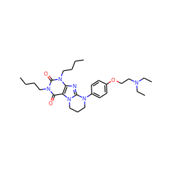 CCCCn1c(=O)c2c(nc3n2CCCN3c2ccc(OCCN(CC)CC)cc2)n(CCCC)c1=O ZINC000653835445