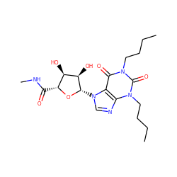 CCCCn1c(=O)c2c(ncn2[C@@H]2O[C@H](C(=O)NC)[C@@H](O)[C@H]2O)n(CCCC)c1=O ZINC000012405733