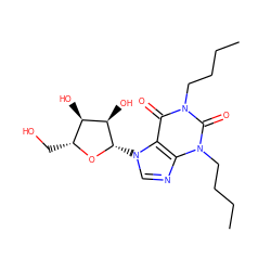 CCCCn1c(=O)c2c(ncn2[C@@H]2O[C@H](CO)[C@@H](O)[C@H]2O)n(CCCC)c1=O ZINC000012405725