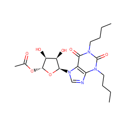 CCCCn1c(=O)c2c(ncn2[C@H]2O[C@H](OC(C)=O)[C@@H](O)[C@H]2O)n(CCCC)c1=O ZINC000049785920