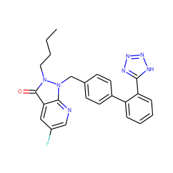 CCCCn1c(=O)c2cc(F)cnc2n1Cc1ccc(-c2ccccc2-c2nnn[nH]2)cc1 ZINC000029051187