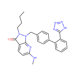 CCCCn1c(=O)c2ccc(NC)nc2n1Cc1ccc(-c2ccccc2-c2nnn[nH]2)cc1 ZINC000029051092