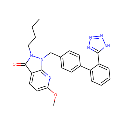 CCCCn1c(=O)c2ccc(OC)nc2n1Cc1ccc(-c2ccccc2-c2nnn[nH]2)cc1 ZINC000029051097