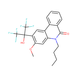 CCCCn1c(=O)c2ccccc2c2cc(C(O)(C(F)(F)F)C(F)(F)F)c(OC)cc21 ZINC000071317609