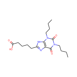 CCCCn1c(=O)c2nc(CCCCC(=O)O)[nH]c2n(CCCC)c1=O ZINC000012405705