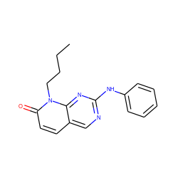 CCCCn1c(=O)ccc2cnc(Nc3ccccc3)nc21 ZINC000013835427