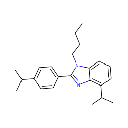 CCCCn1c(-c2ccc(C(C)C)cc2)nc2c(C(C)C)cccc21 ZINC000058592030