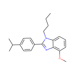 CCCCn1c(-c2ccc(C(C)C)cc2)nc2c(OC)cccc21 ZINC000058582254