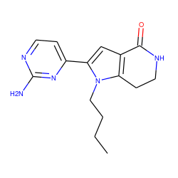 CCCCn1c(-c2ccnc(N)n2)cc2c1CCNC2=O ZINC000028970479