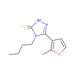 CCCCn1c(-c2ccoc2C)n[nH]c1=S ZINC000005898054