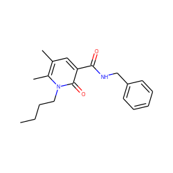 CCCCn1c(C)c(C)cc(C(=O)NCc2ccccc2)c1=O ZINC000096928369