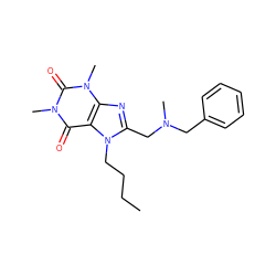 CCCCn1c(CN(C)Cc2ccccc2)nc2c1c(=O)n(C)c(=O)n2C ZINC000002348036