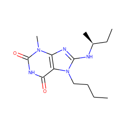 CCCCn1c(N[C@@H](C)CC)nc2c1c(=O)[nH]c(=O)n2C ZINC000001859870