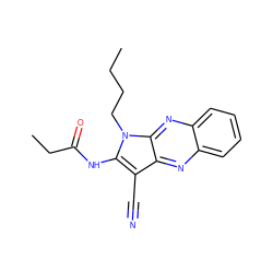 CCCCn1c(NC(=O)CC)c(C#N)c2nc3ccccc3nc21 ZINC000002282098