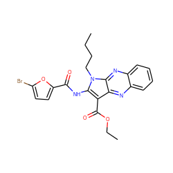 CCCCn1c(NC(=O)c2ccc(Br)o2)c(C(=O)OCC)c2nc3ccccc3nc21 ZINC000002276199