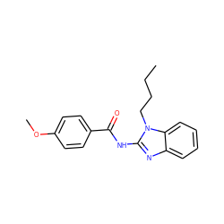 CCCCn1c(NC(=O)c2ccc(OC)cc2)nc2ccccc21 ZINC000036184963